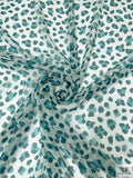 Cheetah Inspired Printed Chiffon - Teal / Light Grey