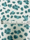 Cheetah Inspired Printed Chiffon - Teal / Light Grey
