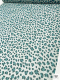 Cheetah Inspired Printed Chiffon - Teal / Light Grey