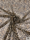 Leopard Printed Printed Chiffon - Black / Cream / Yellow Ochre