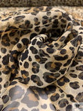 Leopard Printed Printed Chiffon - Black / Cream / Yellow Ochre