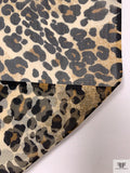 Leopard Printed Printed Chiffon - Black / Cream / Yellow Ochre