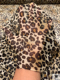 Leopard Printed Printed Chiffon - Black / Cream / Yellow Ochre
