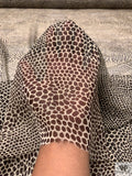 Reptile Inspired Printed Chiffon - Black / Brown / Cream