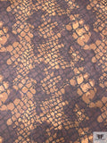 Mottled Python Printed Chiffon - Brown / Caramel / Black