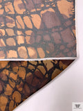 Mottled Python Printed Chiffon - Brown / Caramel / Black