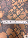 Mottled Python Printed Chiffon - Brown / Caramel / Black