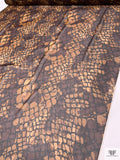 Mottled Python Printed Chiffon - Brown / Caramel / Black