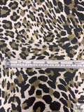 Leopard Printed Printed Chiffon - Olive Green / White / Black