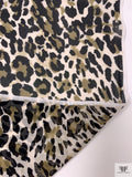 Leopard Printed Printed Chiffon - Olive Green / White / Black
