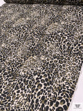 Leopard Printed Printed Chiffon - Olive Green / White / Black