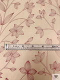Sunflower and Floral Printed Silk Chiffon - Cream / Wine