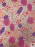 Spray Paint Floral Printed Silk Chiffon - Pinks / Coral / Orchid Purple / Lime