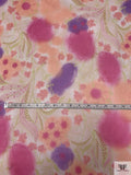 Spray Paint Floral Printed Silk Chiffon - Pinks / Coral / Orchid Purple / Lime