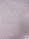 Ditsy Floral Printed Silk Chiffon - Lavender / Aqua Green / Purple / Yellow