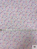 Ditsy Floral Printed Silk Chiffon - Lavender / Aqua Green / Purple / Yellow