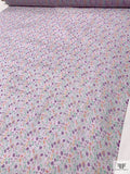 Ditsy Floral Printed Silk Chiffon - Lavender / Aqua Green / Purple / Yellow