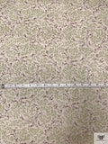 Ditsy Floral Printed Silk Chiffon - Rustic Sage / Olive / Brown