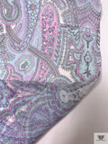 Paisley Printed Silk Chiffon - Orchid / Baby Blue / Periwinkle