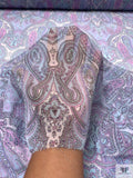 Paisley Printed Silk Chiffon - Orchid / Baby Blue / Periwinkle