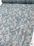 Mottled Python Printed Silk Chiffon - Dusty Blue / Dusty Seafoam / Grey