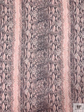 Snakeskin Printed Silk Chiffon - Coral / Black / Ivory