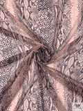 Snakeskin Printed Silk Chiffon - Coral / Black / Ivory