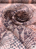 Snakeskin Printed Silk Chiffon - Coral / Black / Ivory