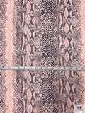 Snakeskin Printed Silk Chiffon - Coral / Black / Ivory
