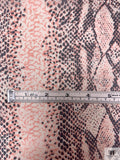 Snakeskin Printed Silk Chiffon - Coral / Black / Ivory