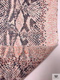 Snakeskin Printed Silk Chiffon - Coral / Black / Ivory
