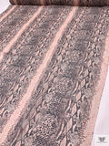 Snakeskin Printed Silk Chiffon - Coral / Black / Ivory
