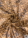 Leopard Printed Silk Chiffon - Caramel / Black