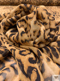 Leopard Printed Silk Chiffon - Caramel / Black