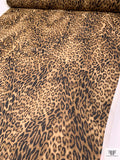 Leopard Printed Silk Chiffon - Caramel / Black