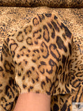 Leopard Printed Silk Chiffon - Caramel / Black
