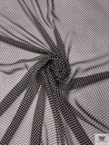 Ditsy Polka Dot Printed Silk Chiffon - Black / Beige
