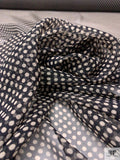 Ditsy Polka Dot Printed Silk Chiffon - Black / Beige