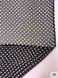 Ditsy Polka Dot Printed Silk Chiffon - Black / Beige