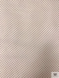 Ditsy Polka Dot Printed Silk Chiffon - Cream / Burgundy