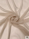 Ditsy Polka Dot Printed Silk Chiffon - Cream / Burgundy