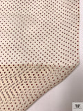 Ditsy Polka Dot Printed Silk Chiffon - Cream / Burgundy