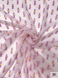 Candy Printed Silk Chiffon - Orchid Purple / Yellow / White