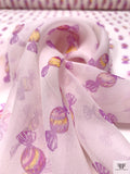 Candy Printed Silk Chiffon - Orchid Purple / Yellow / White