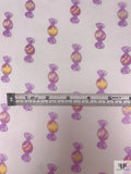 Candy Printed Silk Chiffon - Orchid Purple / Yellow / White