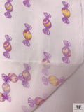 Candy Printed Silk Chiffon - Orchid Purple / Yellow / White