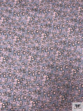 Morphed Geometric Printed Silk Chiffon - Purple / Teal / Navy / Dusty Coral