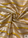 Italian Striped Stiff Lamé - Gold / Rose Gold / Yellow