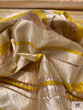 Italian Striped Stiff Lamé - Gold / Rose Gold / Yellow