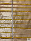 Italian Striped Stiff Lamé - Gold / Rose Gold / Yellow